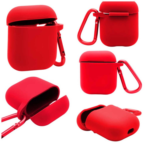 Чехол для AirPods 1/2 Blueo with carbine Red 